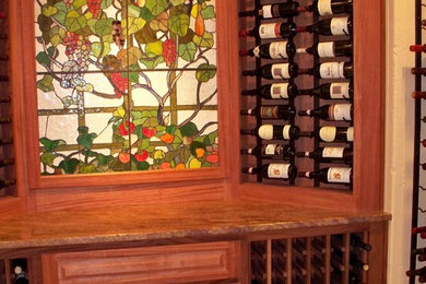 Traditional Wine Closet  Stained Glass Accents