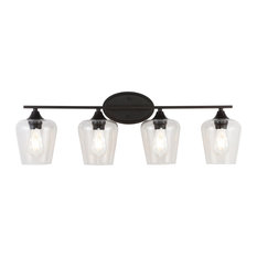 Jayne Iron Glass LED Vanity Light, 4 Bulb