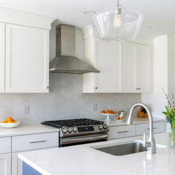 Subtle Gray Hexagon Backsplash