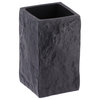 Square Resin Stone Effect Bath Tumbler Cup Toothbrush Holder, Black