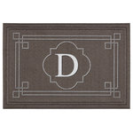 Mohawk Home - Mohawk Home Flagstone Monogram D Door Mat - Dress your doorways in personalized style with the inviting charm of this doormat adorned with an elegant bordered monogram letter design. Ideal for outdoor entryways, these resilient doormats offer dependable durability for use in high traffic spaces and areas exposed to the elements. The subtly textured polyester surface design has excellent scraping and wiping properties to help remove dirt, debris, and absorb water from the bottom of shoes before it is tracked indoors. Mohawk Home doormats are backed with 100% recycled rubber, one of the largest and most hazardous types of post-consumer waste, giving the material a new life as a multifunctional entryway accent for any household.