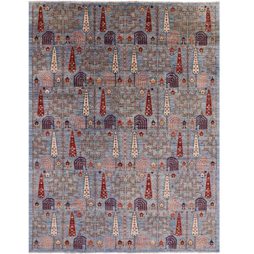 9' X 12' Persian Ziegler Hand Knotted Wool Area Rug - Q2902