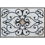 Mozaico - Mosaic Rug, Uffizzi Styling, 30"x45" - Luxuriate using the timeless beauty this Elegant Filigree delivers. This handmade mosaic is composed of all natural marble.