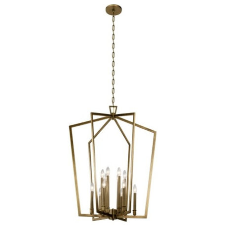 Kichler 43496 Abbotswell 12 Light 30"W Taper Candle Chandelier - Natural Brass