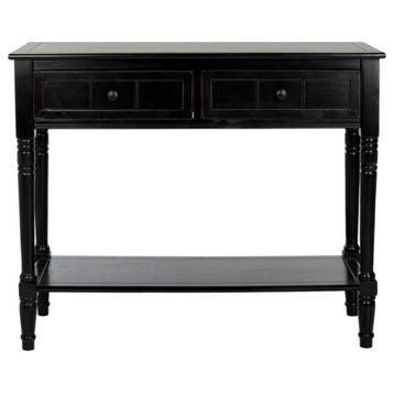 Joelle 2 Drawer Console, Distressed Black