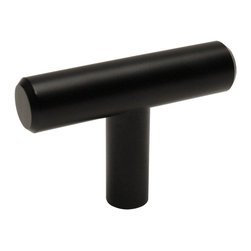Cosmas - Cosmas 305FB Flat Black Euro Style T Bar Cabinet Knob [10-PACK] - Cabinet And Drawer Knobs