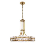 Crystorama - Clover 8 Light Aged Brass Chandelier - The Clover collection offers glamour in an understated way. A minimal design exudes grace and luxury when placed as a focal point in the room. Adorned with solid glass balls secured to a floating steel frame, the unique placement of light creates an endless sparkle that elegantly blend with many home decor styles.