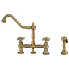 Whitehaus WHKBTCR3-9201-NT-AB Vintage III Plus Bridge Faucet Antique Brass