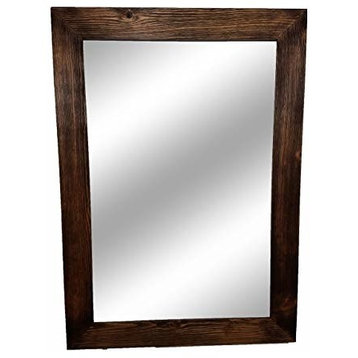 Shiplap Style Vanity Mirror, Special Walnut, 24" X 30", Vertical