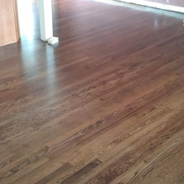 Restore old wood floor, custom stained floor.