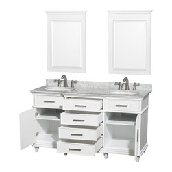 Ackley 60 inch White Finish Double Sink Bathroom Vanity - Bathroom Vanities And Sink Consoles
