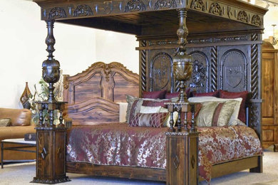 Four Poster Bed - Hand Carved Poster Bed - CBSJ315A