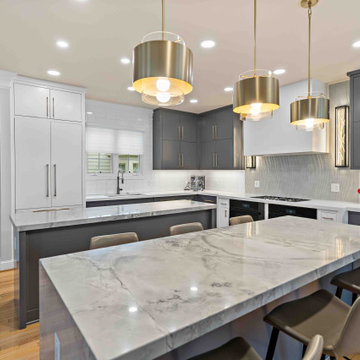 Pristine McLean Kitchen & Basement Remodel Offers Functionality for Large Family