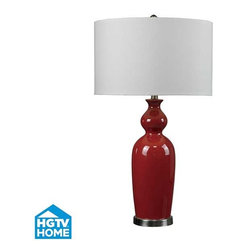 HGTV Home - Red Ceramic Table Lamp - Products