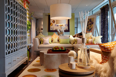 Inspiration for a contemporary living room in Cardiff.