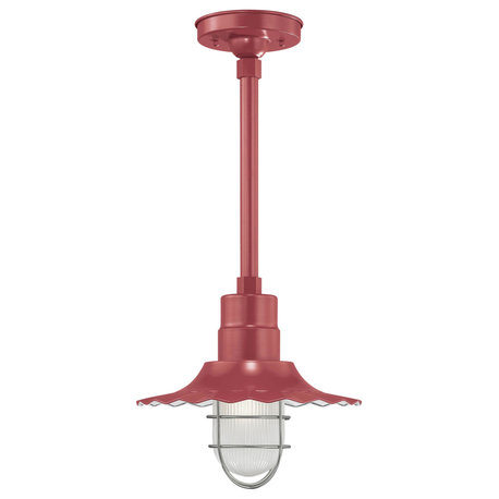 1-Light 12" Satin Red RLM Radial Wave Shade