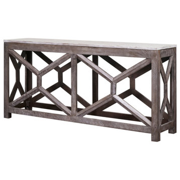 Wire 72" Solid Wood Large Console table