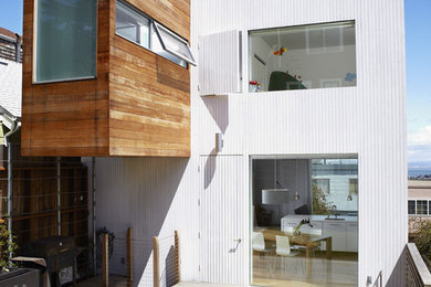 Contemporary two-story exterior home idea in San Francisco