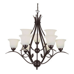 Trans Globe Lighting - Trans Globe Lighting PL-9289ROB Rubbed Oil Bronze Ribbon Branched 9 Light 2 Tier - Chandeliers
