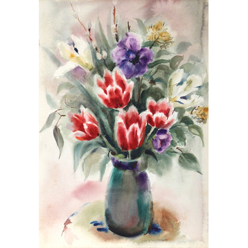 Eve Nethercott, Flowers, P5.40, Watercolor Painting
