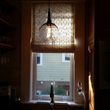Butlers pantry cordless roman shade