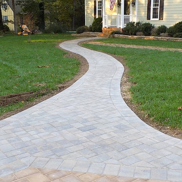 New Walkway of Interlocking Concrete Pavers