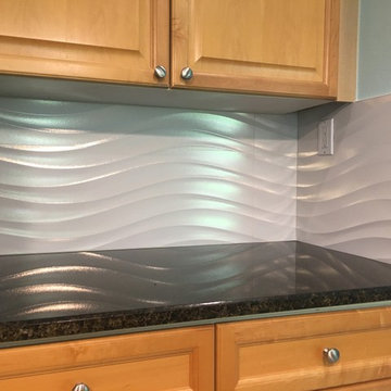 KITCHEN - Backsplash - Porcelanosa Qatar Nacar White Large Panel Wave Tile 2