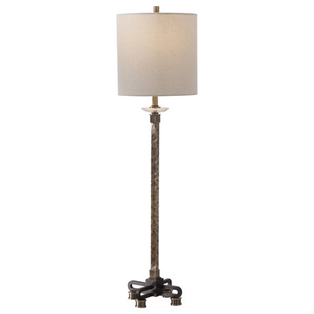 Rustic Hammered Metal Slim Brass Bronze Silver Table Lamp