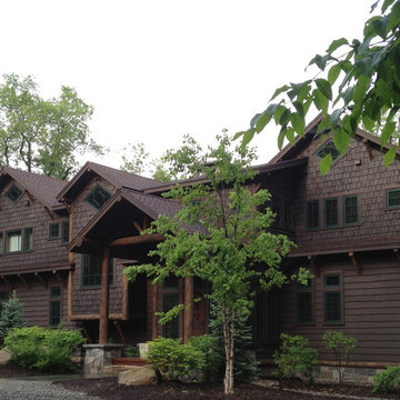 Rustic Lake Home Dark Shingle Siding