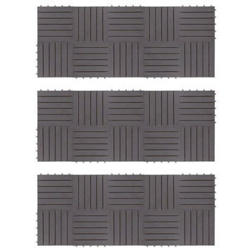 Vidaxl Decking Tiles 30-Piece Gray Wash 11.8"x11.8" Solid Acacia Wood