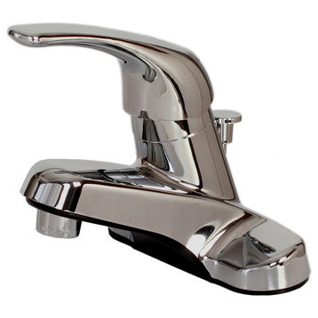 Plastic Hardware House Single Handle Faucet with Pop Up, Chrome