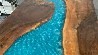 Bora Bora Blue Epoxy River Table