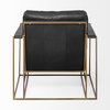 Watson Black Genuine Leather w/ Gold Metal Frame Accent Chair