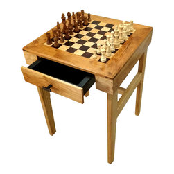 Walnut, Maple, Cherry and Ash Chess Side Table - Side Tables And End Tables