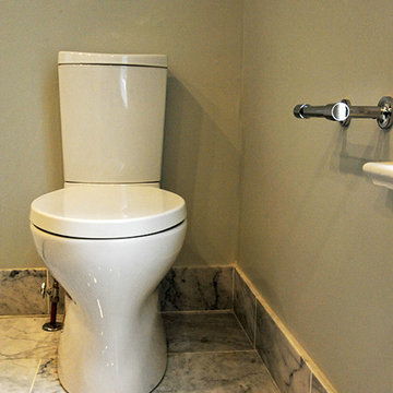 Contemporary Toilet with Marble Tile Flooring in Elegant Bathroom