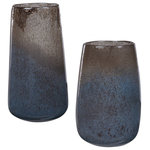 Uttermost - Uttermost 17762 Ione - 13" Vase (Set of 2) - Unique Seeded Glass Vases Feature A Taupe To LightIone 13" Vase (Set o Seeded/Taupe/Light B *UL Approved: YES Energy Star Qualified: n/a ADA Certified: n/a  *Number of Lights:   *Bulb Included:No *Bulb Type:No *Finish Type:Seeded/Taupe/Light Blue Ombre