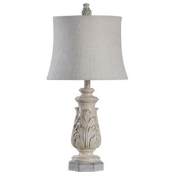 Anastasia Table Lamp, Gray Wash, Beige