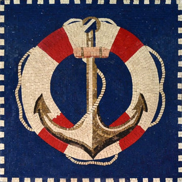 Anchor and Rescue Float Ring Mosaic, 24"x24"