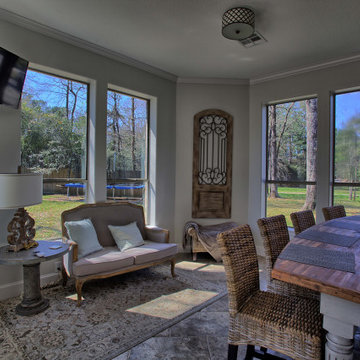 Open style kitchen with living area