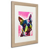 Dean Russo 'Boston Terrier' Framed Art, Birch Frame, 16"x20", White Matte