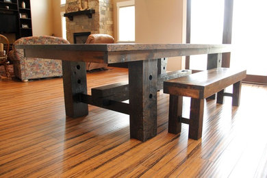 Example of a mountain style dining room design in Other