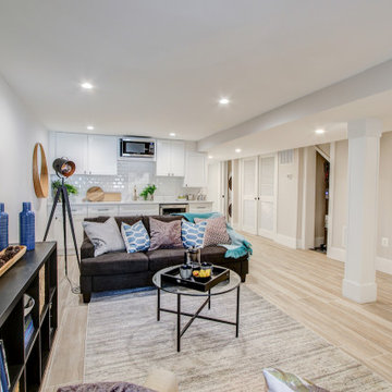 Basement remodeled with bedroom space, extra closet space in Vienna