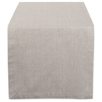 DII Stone Brown Solid Chambray Table Runner 14"x72"