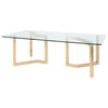 Paula 94.5 in. Dining Table in Clear and Gold