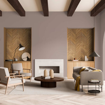 Living Rooms with Faux Wood Beams