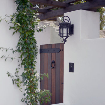 Customized Wood Garage Door & Gate Design in an Authentic Spanish Colonial Style