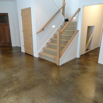 Stained Concrete Basement Floor