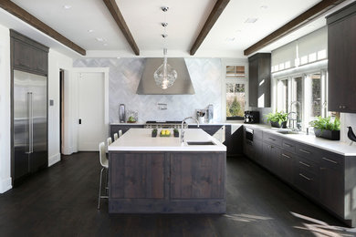 Inspiration for a huge transitional u-shaped eat-in kitchen remodel in Philadelphia
