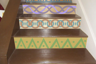 Painted Decorative Risers on Staircase