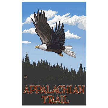 Paul A. Lanquist Appalachian Trail Eagle Soaring Forest Art Print, 12"x18"